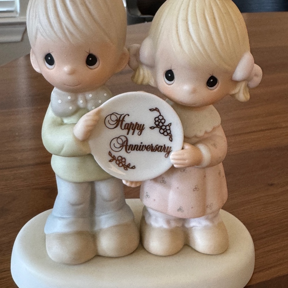 Charming Anniversary Figurine - Cream and Pink 1983